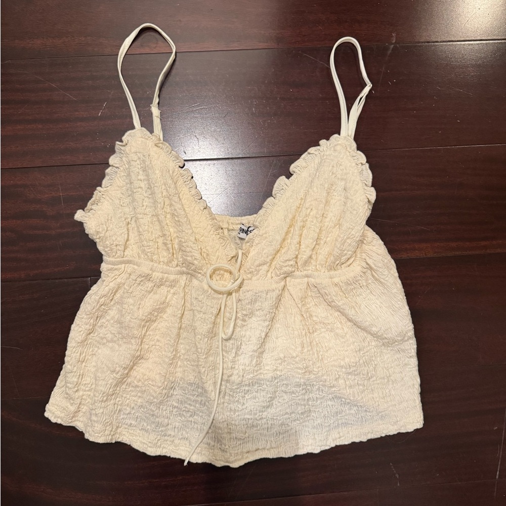 Princess Polly Cream Crop Top